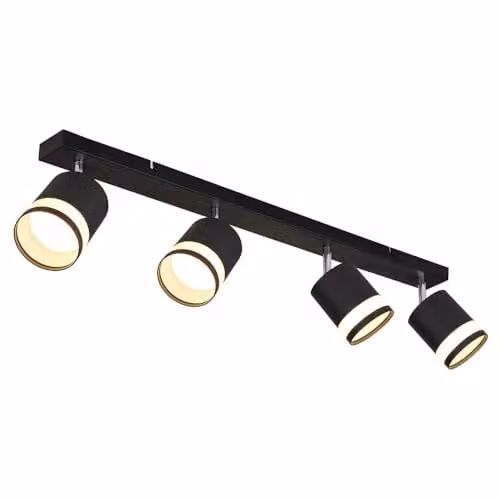Globo Lighting Lucero LED Ceiling Spotlight Bar in Matt Black with 4x GX53 Bulbs, 3000K Warm White
