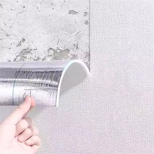 SPETLEK Self Adhesive 3D Thermal Insulation Wallpaper in Plain White Linen Style, 10m Roll