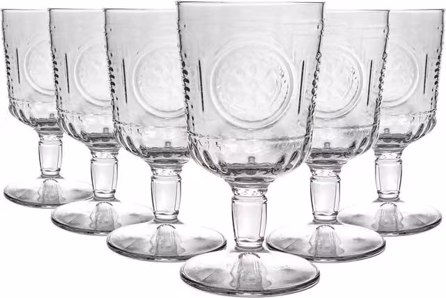 Bormioli Rocco Romantic Floral Wine Glasses, 320ml, Pack of 24, Transparent – 1