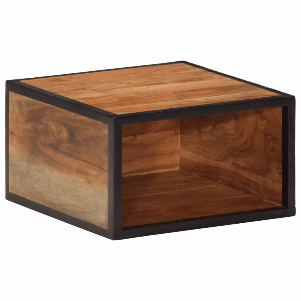 Berkfield Home Beautiful Wall-mounted Bedside Cabinet in Brown Acacia Wood and Metal, W/D/H: 35 x 35 x 20 cm – 2
