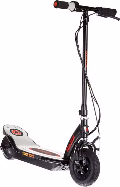 Razor Power Core E100 Electric Scooter with 100W Hub Motor and Rechargeable Battery in Red