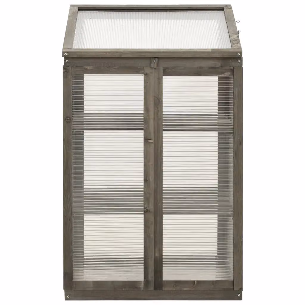 Berkfield Home Grey Firwood Greenhouse with Polycarbonate Shelving, W/D/H: 60 x 45 x 100 cm – 3