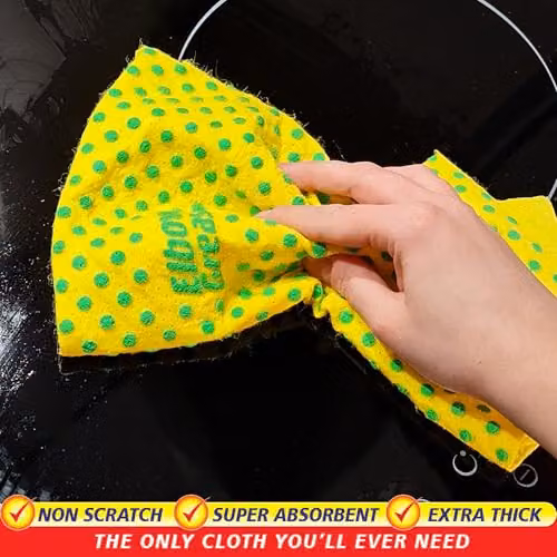 Elbow Grease Super Size Power Cloths with Scrub Dots, Yellow, 3 Pack – 5