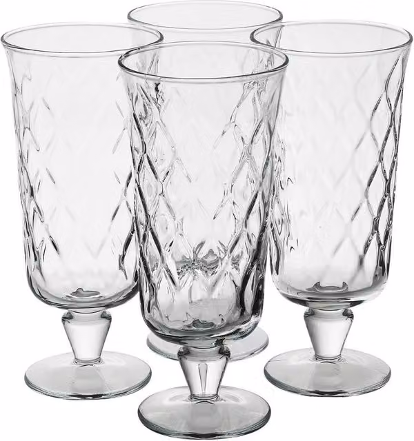 VOGREX Set of 4 Clear Highball Tumbler Glasses for Cocktail, Iced Tea and Water – 1