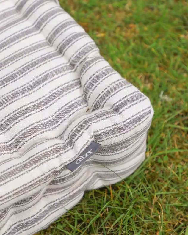 Dibor Set of 2 Grey Striped Outdoor Garden Chair Seat Pad Cushions, W/D/H: 40 x 40 x 40 cm – 3