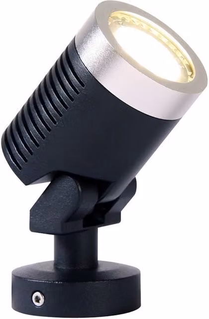 Techmar Arcus 5W 12V LED Outdoor Garden Spotlight in Black Aluminium with Ground Spike