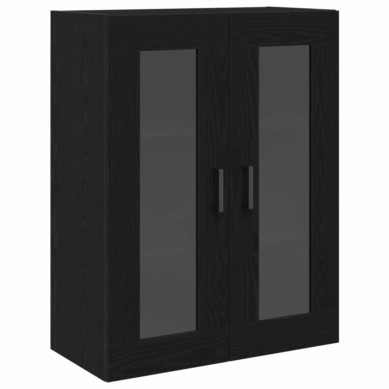 Berkfield Home Modern Wall-Mounted Cabinet with Glass Doors in Black Oak, W: 69.5 cm, D: 34 cm, H: 90 cm – 2