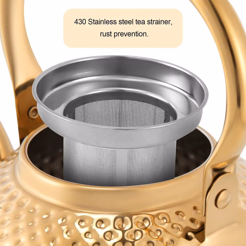 EONLION Gold Stainless Steel Tea Pot with Infuser, 2 l – 2