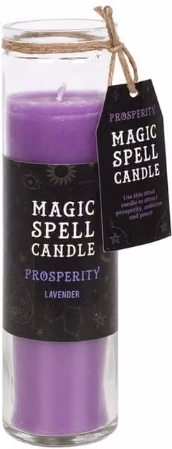 KDMK Prosperity Spell Tube Lavender Scented Glass Jar Candle, Purple