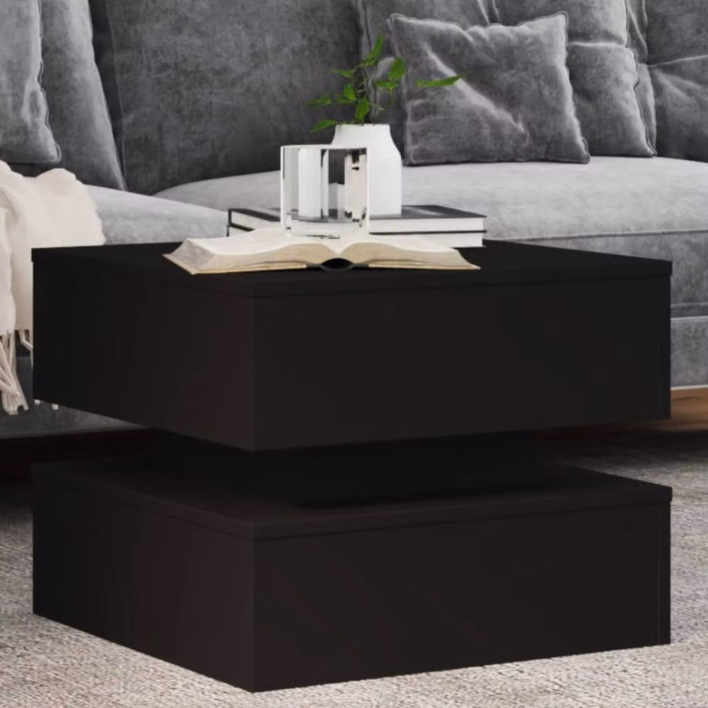 Berkfield Home Modern Square Coffee Table in Black, W/D/H: 50 x 50 x 40 cm – 2
