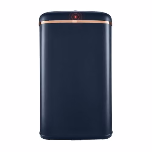 Tower T838010MNB Cavaletto Square Sensor Bin, 58L, Midnight Blue and Rose Gold, H: 64.5 cm, W: 38.5 cm, D: 28.0 cm – 1
