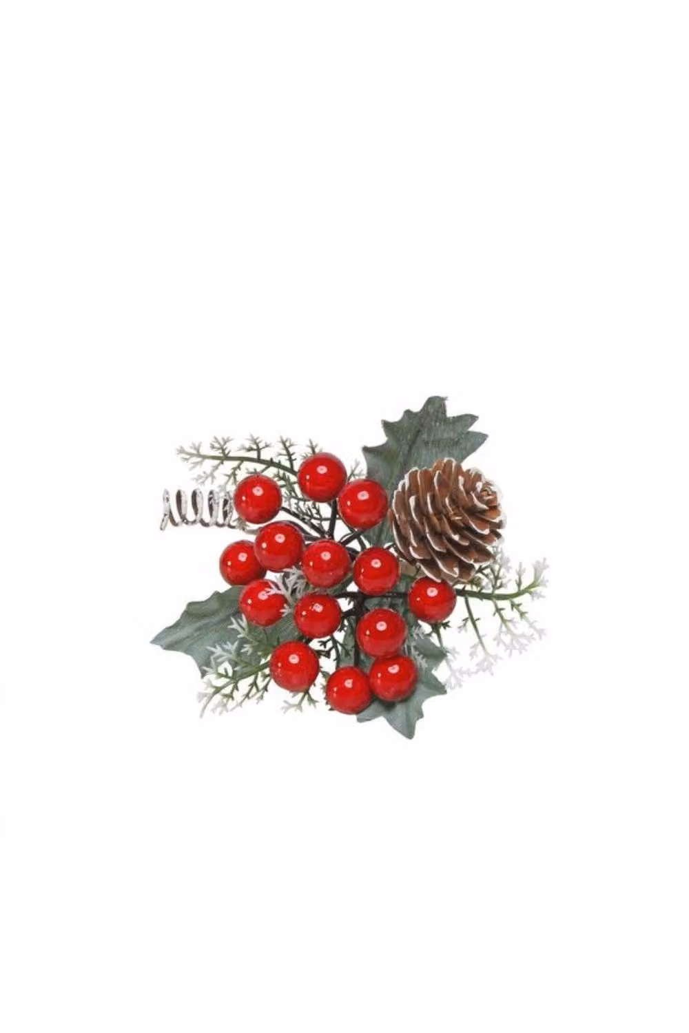 KDMD Snowy Berry and Cone Spray, 6 Pack, Red – 2