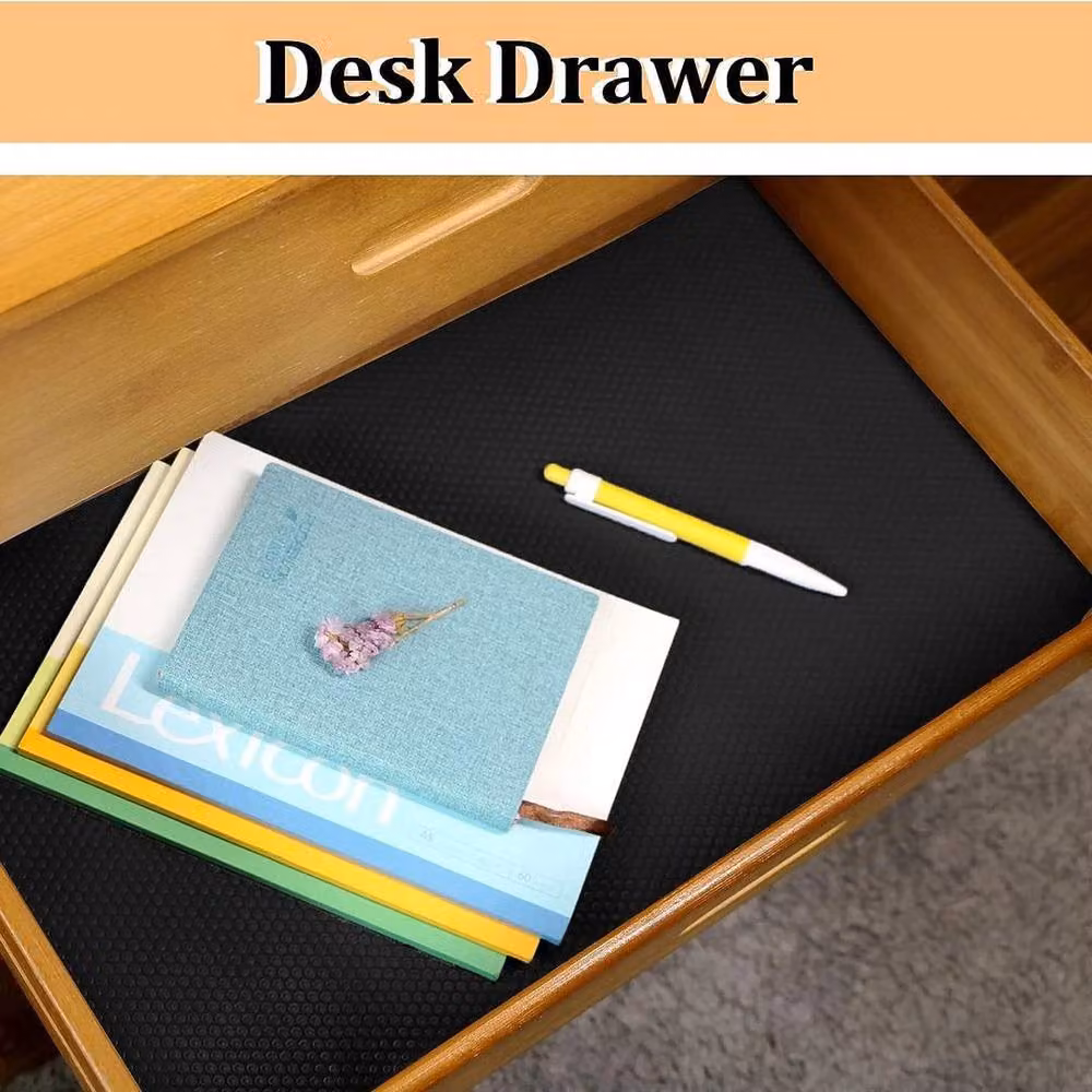 NESTLUNE Black Waterproof Non-Slip Shelf Mat and Drawer Liner, W: 52 cm x L: 1000 cm – 4
