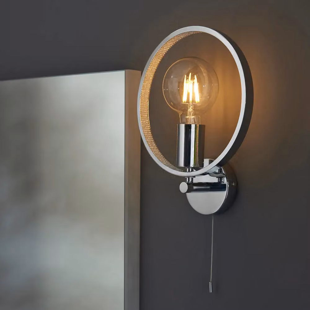 Loops Modern Chrome and Transparent Acrylic LED Bathroom Wall Light Fitting – 2