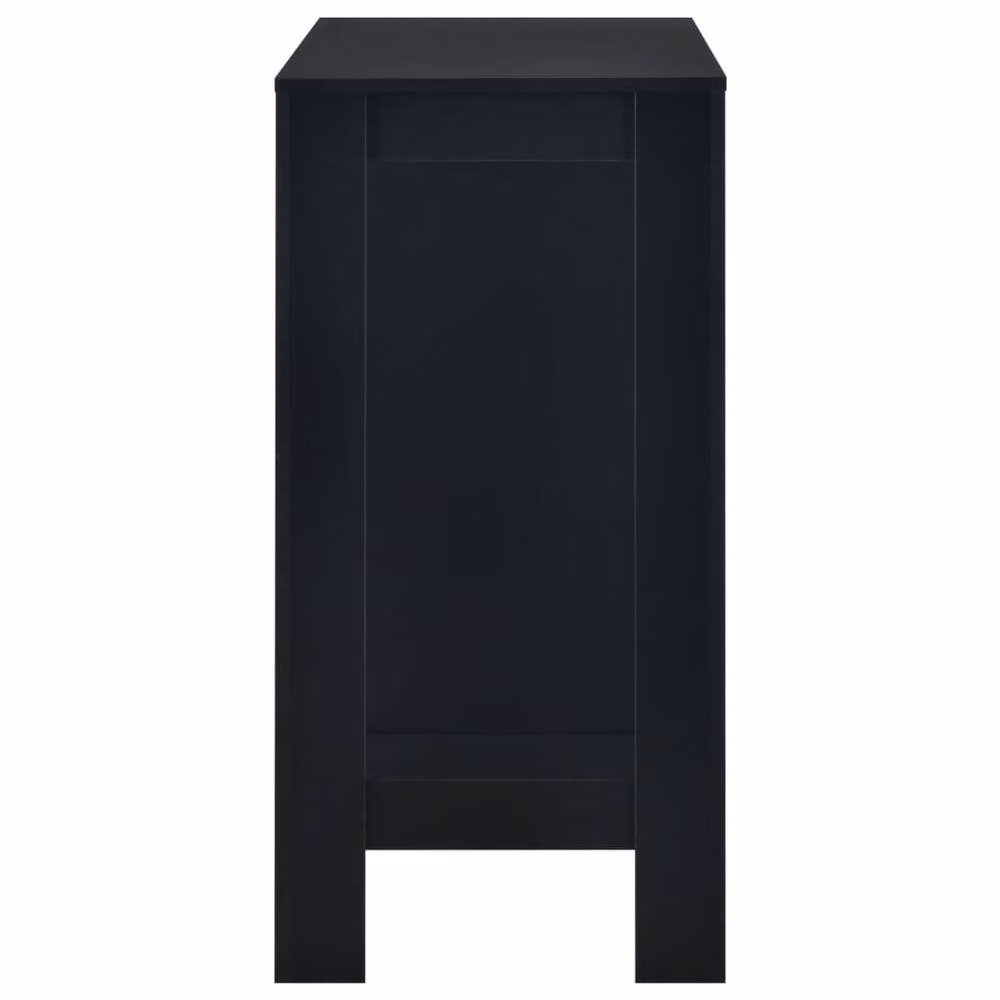 Berkfield Modern Black Bar Table with Shelf, W/D/H: 110 x 50 x 103 cm – 4