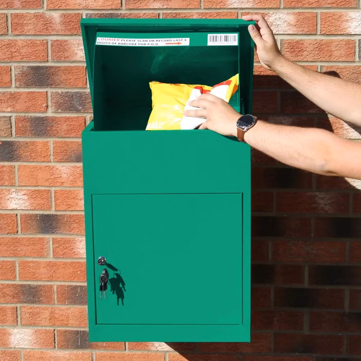 Monstershop Free Standing Green Steel Parcel Post Box W/D/H: 46.0 x 58.0 x 36.0 cm – 6