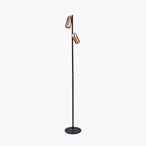 Ruma Modern Adjustable Metal LED Floor Lamp in Black and Gold/Brass, H 151 cm x W 22 cm x D 22 cm – 2