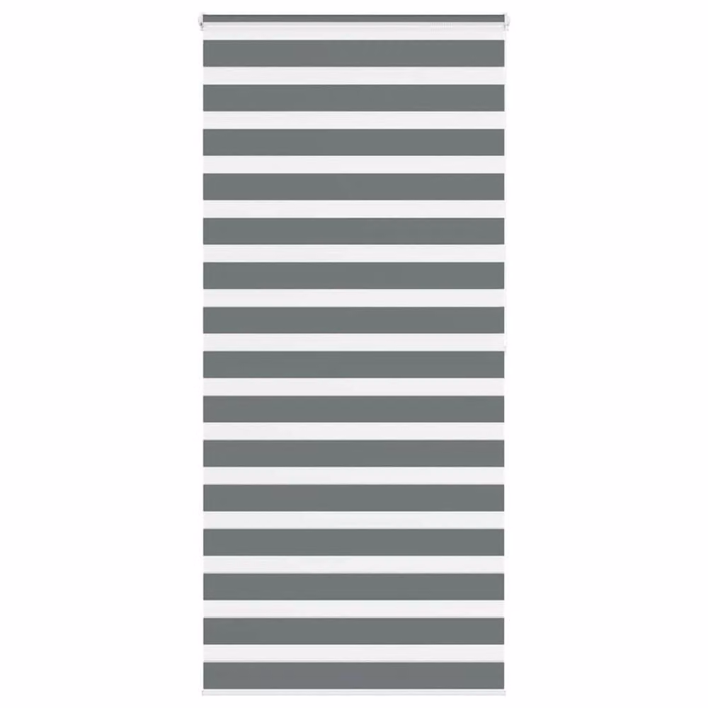 Berkfield Home Zebra Day and Night Blind in Grey Polyester, W: 115 cm, H: 200 cm – 2