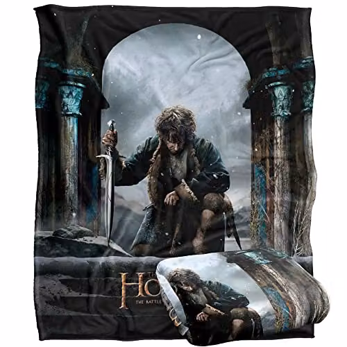 LOGOVISION The Hobbit Battle of the Five Armies Silky Touch Super Soft Fleece Throw Blanket, White and Multicolour, W/D/H: 152 x 127 x 1 cm – 1