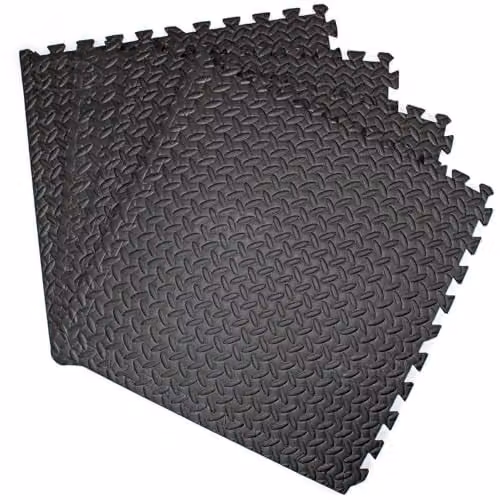Actiasmat Shock Absorbing Gym Floor Mats, 20mm Thick EVA Foam, Black and Grey, 1.49 m2 Coverage – 1