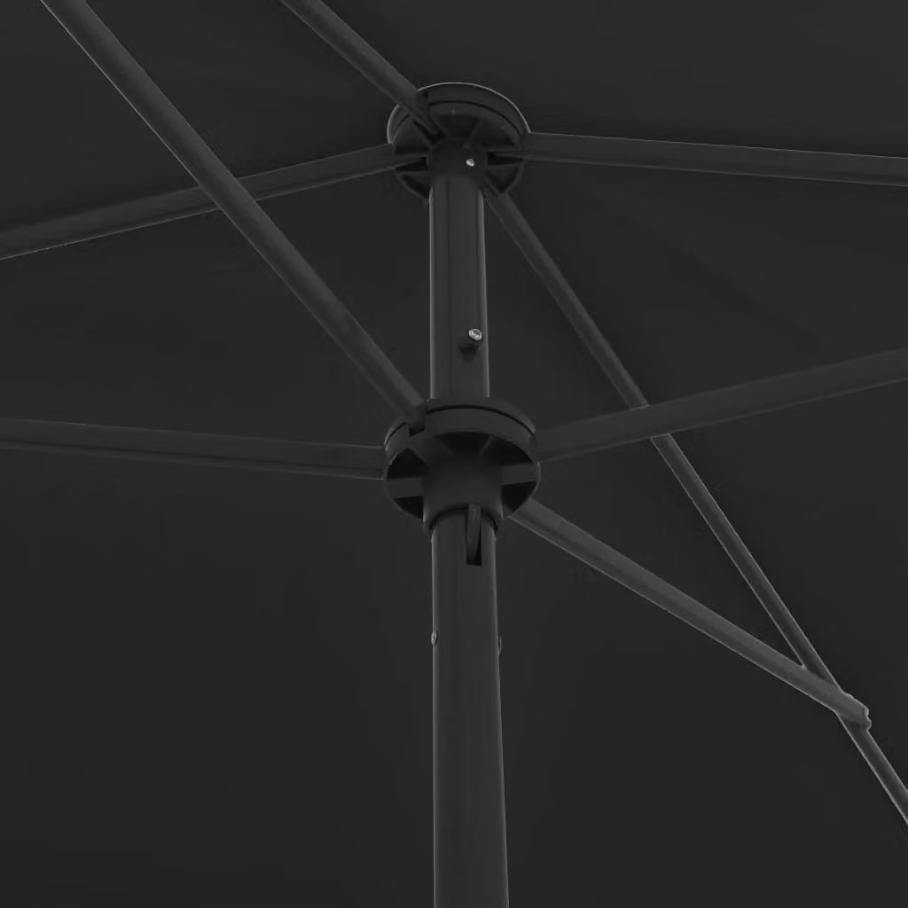 Berkfield Home Black Polyester Beach Umbrella W/D/H: 200 x 125 cm – 2
