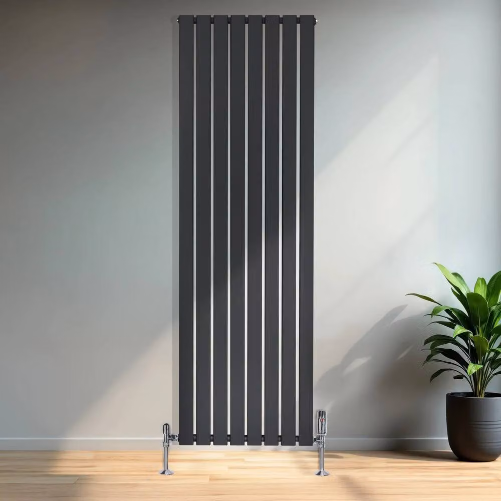 Monstershop Flat Single Column Steel Radiator, Black, H 180 cm x W 56 cm – 4