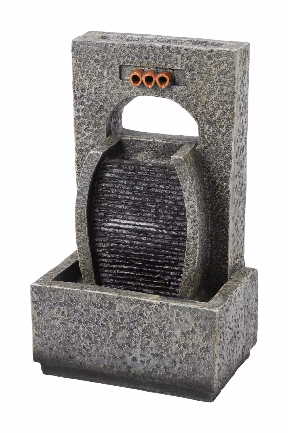 Living and Home Creative Solar-Powered Stone Tabletop Garden Water Fountain in Brown and Grey, W/D/H: 43.0 x 26.0 x 17.5 cm – 3