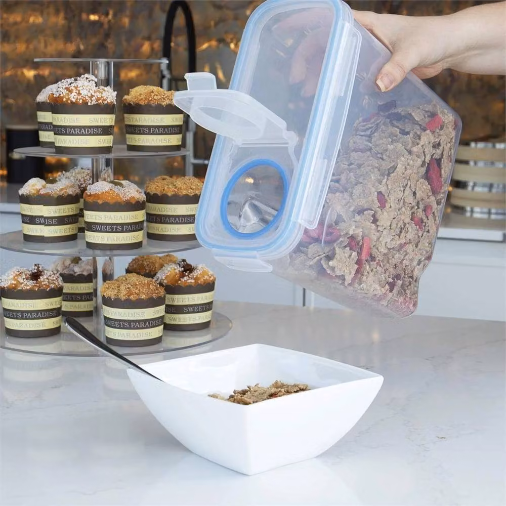 Ventryn Set of 4 Airtight and Leakproof 4L Cereal Dispensers in Transparent Plastic – 2