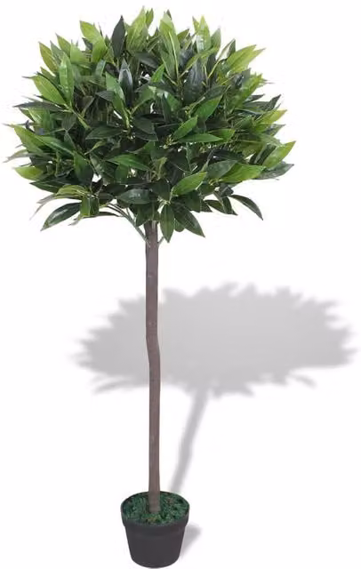 Berkfield Home Artificial Bay Tree Plant with Pot, Green, Height: 125 cm