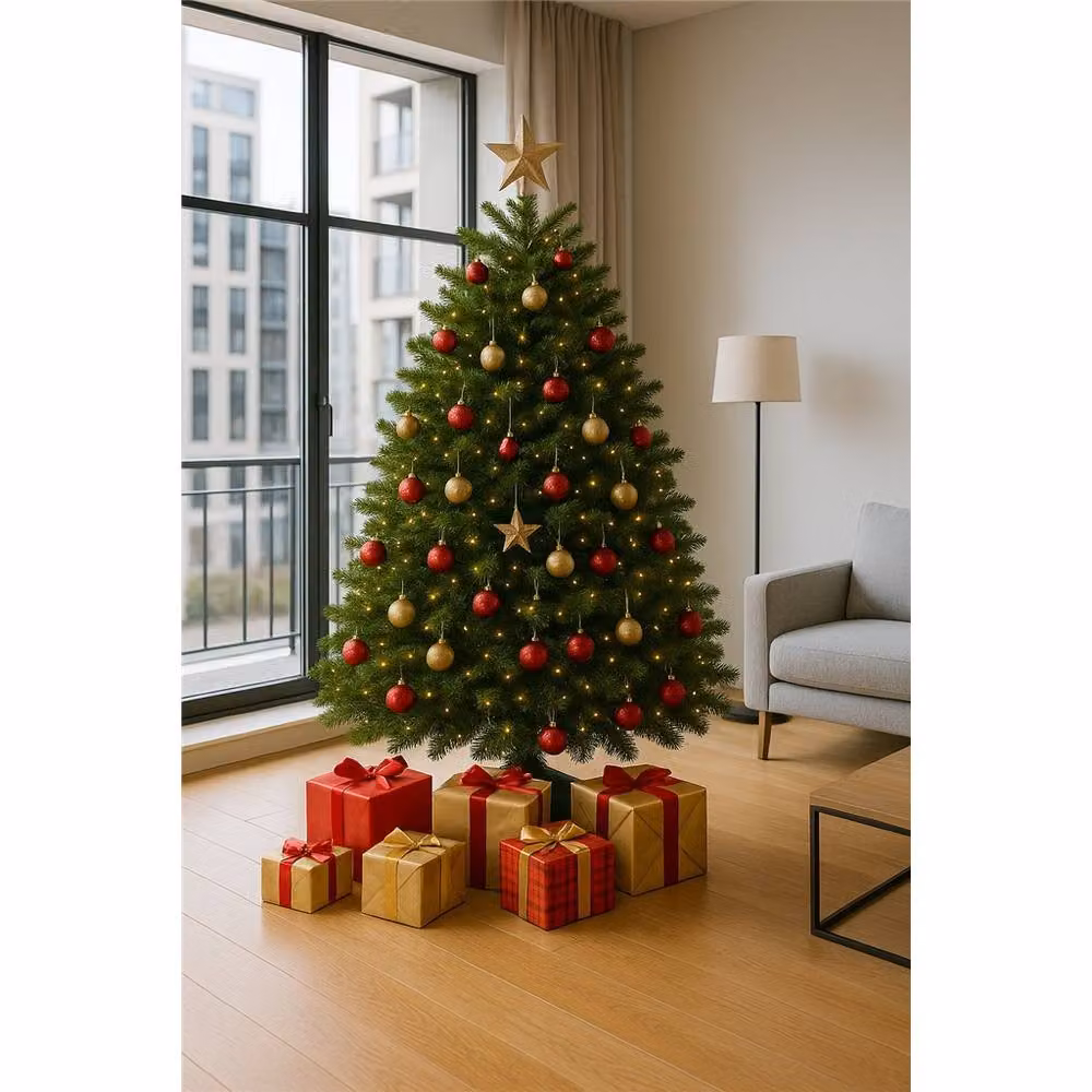 Clifton Premier Nordman Fir Christmas Tree in Green, Height: 1.5 m – 2