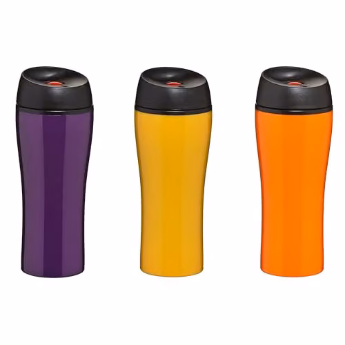 Orsina Stainless Steel Leak Proof Reusable Travel Beakers, Multicolour, 450ml, Set of 3 – 1