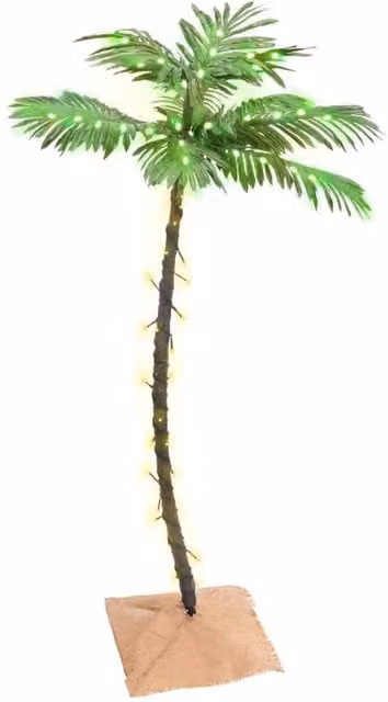 Berkfield Home LED Palm Tree with 72 Warm White LEDs, Green and Brown, Height: 120 cm – 1