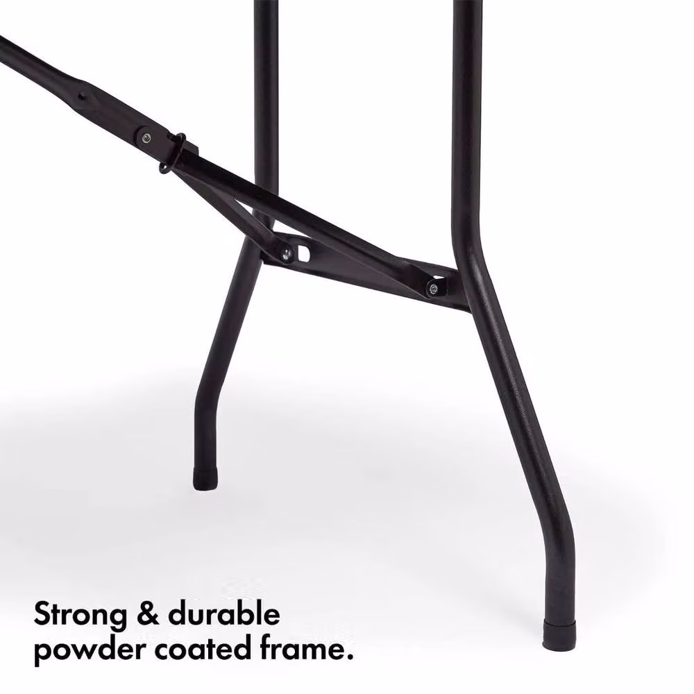 EONLION Folding Metal Garden Dining Table in Black, W/D/H: 100 x 74 x 74 cm – 3