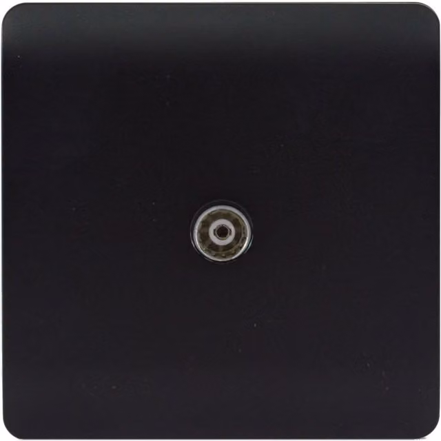 Trendi Switch 1 Gang Female Co-Axial Television Socket in Matt Black – 1