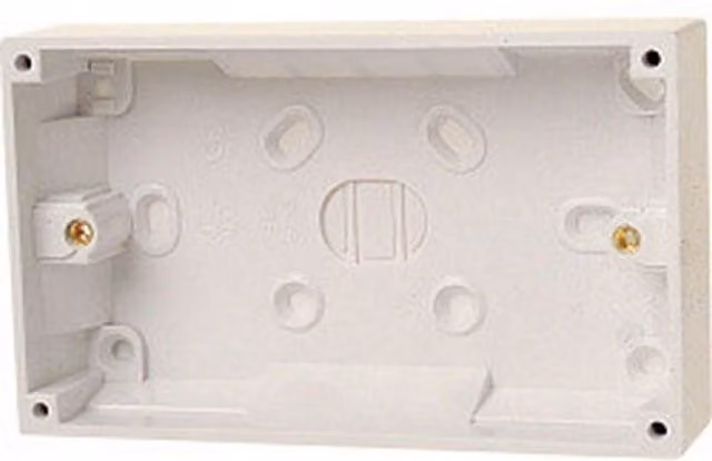 Dencon Twin Gang Plastic Box in White