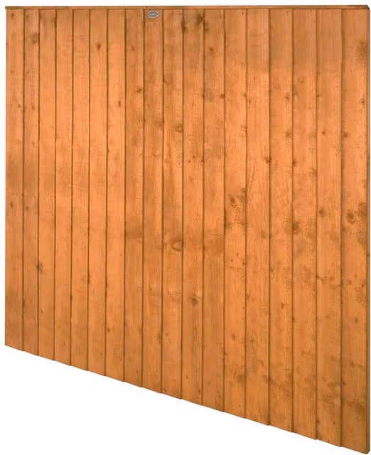 Forest Garden Impregnated Brown Vertical Board Wood Fence Panel, Height: 168 cm