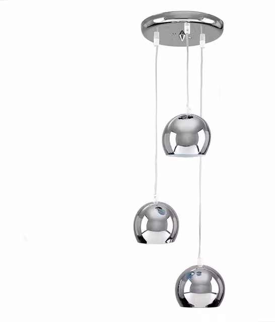 ValueLights Retro 3 Way Droplet Pendant Ceiling Light in Silver Chrome Metal