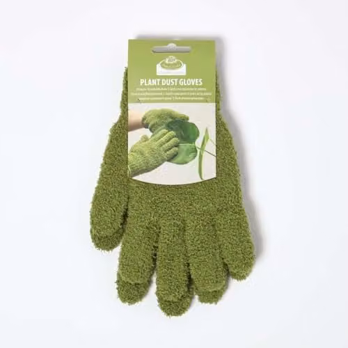 Homescapes Microfibre Dusting Gloves, Green