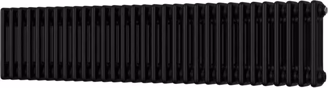 UK Radiators Alpha Black 3 Column Traditional Cast-Iron Style Steel Radiator with Feet, H: 30 cm, W: 135.5 cm