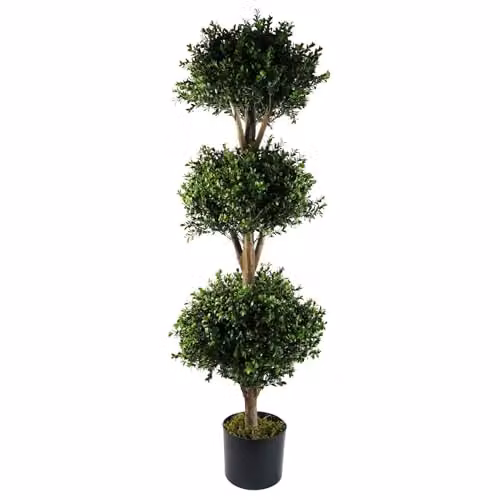 Botanik Realistic Artificial Potted Topiary Tree in Green, H 120 cm x W 40 cm x D 40 cm – 1