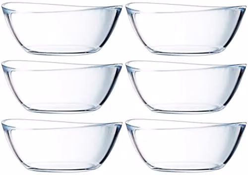 Cristal d'Arques Coupelle Glass Dessert Bowls, Set of 6, Transparent, Diameter: 14 cm
