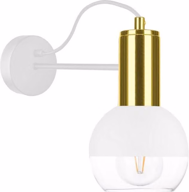 Netlighting Arne Dome Wall Lamp in White and Gold, 25cm, E27