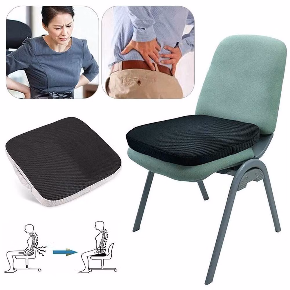 FLAVORA Ergonomic Memory Foam Orthopedic Chair Pad in Black, W: 100 cm x L: 190 cm – 3