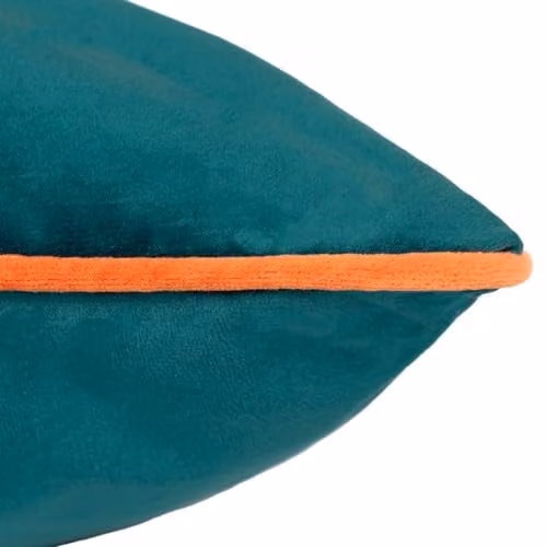Furn Meridian Velvet Square Cushion in Blue and Orange, W/D/H: 45 x 45 x 45 cm – 4