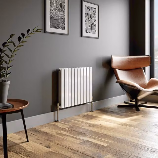 Temprazo Vertical Double Flat Panel Designer Radiator in White, H: 180 cm, W: 30 cm, D: 6.6 cm