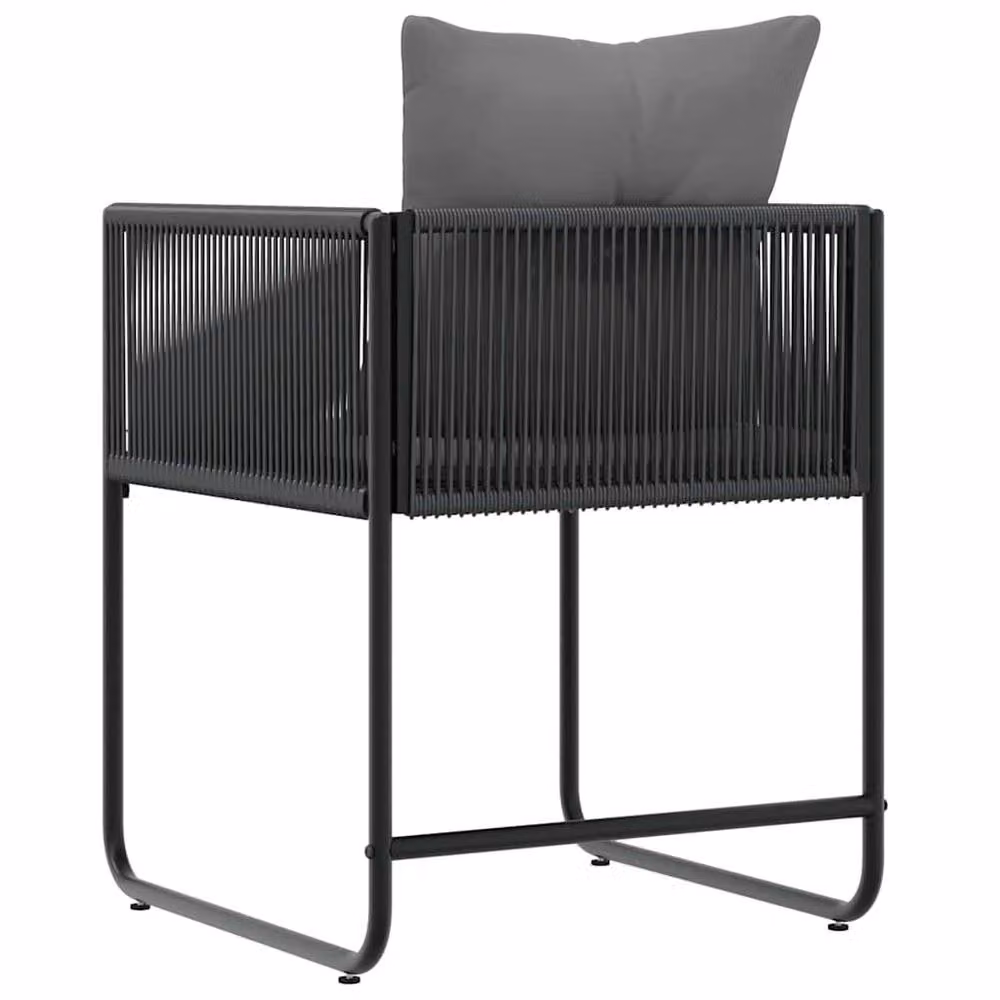 Berkfield Home Set of 4 Modern Black Poly Rattan Garden Chairs with Cushions – 5