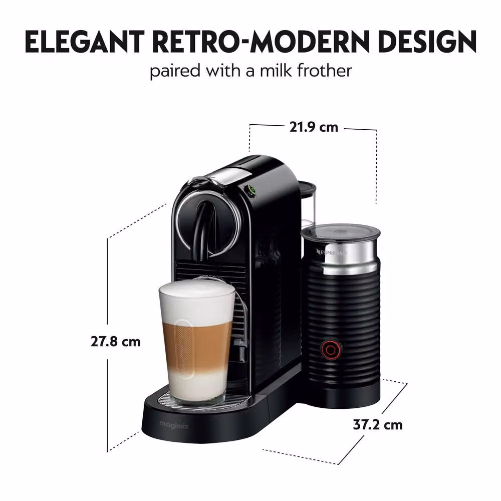 Nespresso Citiz Coffee Machine with Aeroccino Milk Frother, Black – 3