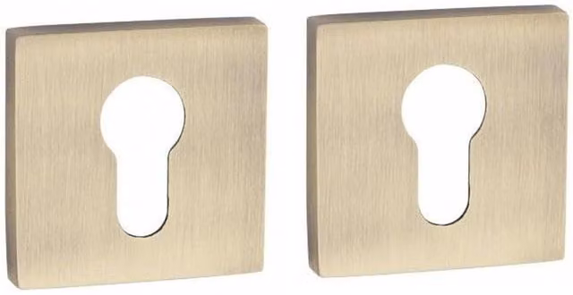 Golden Grace Brass Key Hole Cover Escutcheon Square Rose in Gold and Yellow