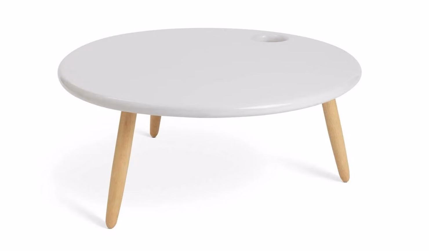 Felix Conran Yumemi Round Coffee Table in Grey and White Modern Wood Design