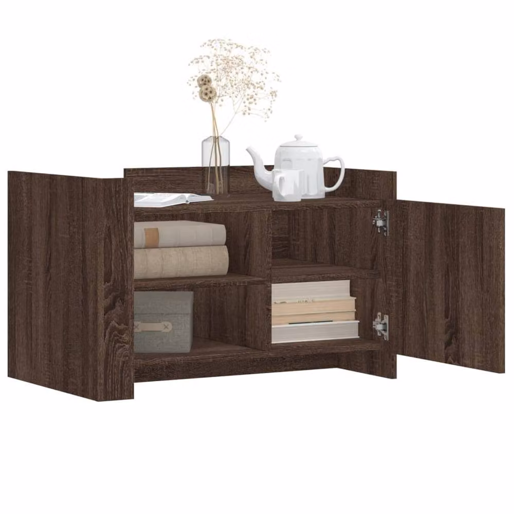 Berkfield Home Brown Oak Coffee Table, W/D/H: 80 x 50 x 50 cm – 3